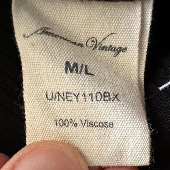 BLACK AMERICAN VINTAGE SHIRT 100% VISCOSE M/L - Picture 5 of 8